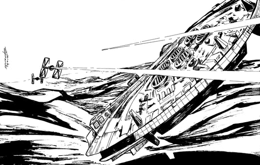 The Falcon. Inked Drawing on Paper